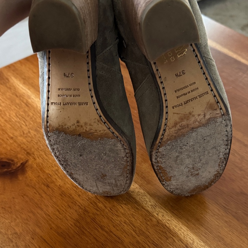 Isabel Marant Suede Ankle Boots in Olive Green - Picture 4 of 4